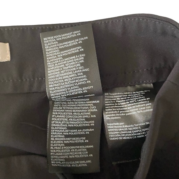 H&M Womens Black Wide Leg Crepe Pants Size 4 High Rise Side Zip - Picture 5 of 9